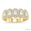 Oval Shape 5 Stone Halo Half Eternity Diamond Wedding Band