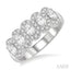 Oval Shape 5 Stone Halo Half Eternity Diamond Wedding Band