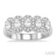 Oval Shape 5 Stone Halo Half Eternity Diamond Wedding Band