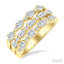 Bold Mixed Shape Three Row Diamond Fashion Band