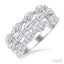 Bold Mixed Shape Three Row Diamond Fashion Band