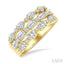 Bold Mixed Shape Three Row Diamond Fashion Band