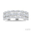 Three Row Baguette Diamond Fashion Band