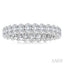 Oval Shape North-South Eternity Diamond Wedding Band