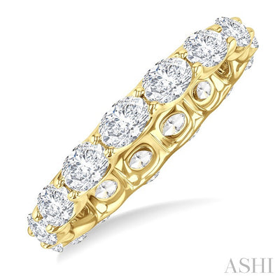 Oval Shape East-West Eternity Diamond Wedding Band