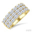 Emerald Shape 3 Row Diamond Bold Band