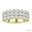 Bold Emerald Shape 3 Row Diamond Band