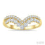 2 Row Chevron Diamond Fashion Ring