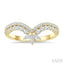2 Row Chevron Diamond Fashion Ring