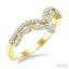 2 Row Chevron Diamond Fashion Ring