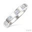 Bold Emerald Shape 5 Stone Bezel Set Diamond Band