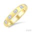 Bold Emerald Shape 5 Stone Bezel Set Diamond Band