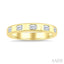 Bold Emerald Shape 5 Stone Bezel Set Diamond Band