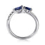 Sapphire & Diamond Bypass Fashion Ring