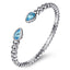 Bujukan Sterling Silver Blue Topaz Bangle Bracelet