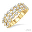 Bold Three Row Baguette Diamond Fashion Band