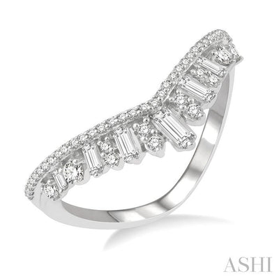 Chevron Baguette Diamond Fashion Ring