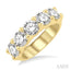 Round Shape 5 Stone Diamond Wedding Band
