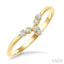Chevron Diamond Stackable Fashion Ring