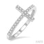 Sideway Cross Diamond Fashion Ring