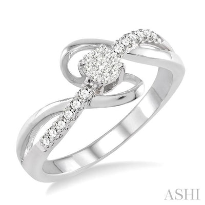 Round Shape Lovebright Diamond Fashion Ring