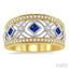 Princess Shape Gemstone & Diamond Fashion Band