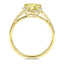 Yellow Quartz & Diamond Geometric Fashion Ring