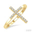 Stackable Cross Petite Diamond Fashion Ring