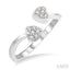 Twin Heart Shape Diamond Fashion Open Ring