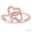 Twin Heart Shape Diamond Fashion Ring