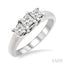Princess Shape Past Present & Future Diamond Engagement Ring