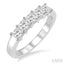 Princess Shape 5 Stone Diamond Wedding Band