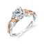 Round Diamond Floral Engagement Ring