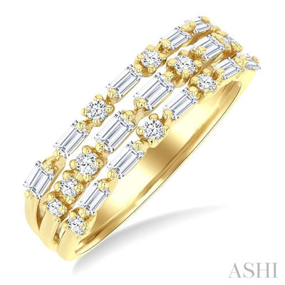Three Row Diamond Fashion Band