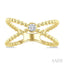 Bead X-Wrap Bezel Diamond Fashion Ring