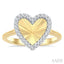 Heart Shape Fluted Diamond Fashion Ring