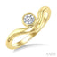 Round Shape Curved Diamond Solitaire Ring