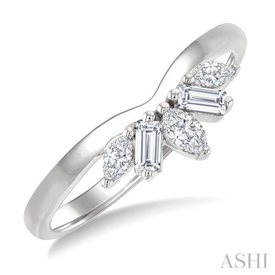 Chevron Mixed Shape Diamond Fashion Ring