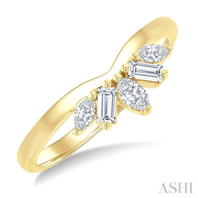 Chevron Mixed Shape Diamond Fashion Ring