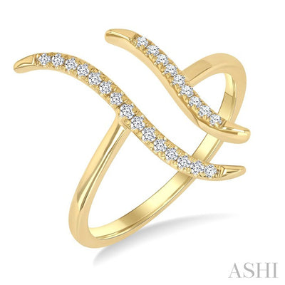 Wave Diamond Fashion Open Ring