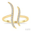 Wave Diamond Fashion Open Ring