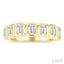 7 Stone Emerald Shape Bezel Set Diamond Band