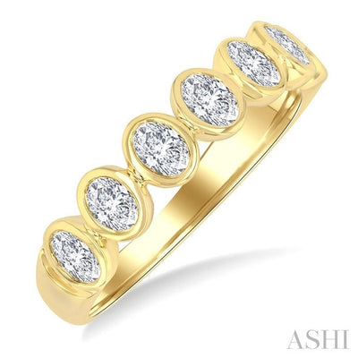 7 Stone Oval Shape Bezel Set Diamond Band