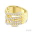 Bold Criss Cross Diamond Fashion Wide Band
