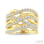 Bold Criss Cross Diamond Fashion Wide Band
