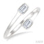 Emerald Shape Bezel Coil Diamond Fashion Ring