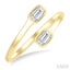Emerald Shape Bezel Coil Diamond Fashion Ring