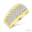 3 Row Diamond Wide Band