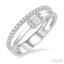 Emerald Shape Double Row East-West Fusion Diamond Ring