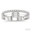 Emerald Shape Double Row East-West Fusion Diamond Ring